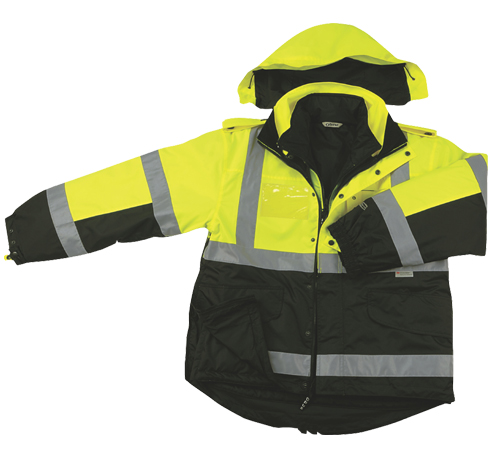 Two Tone Six-in-one Four Seasons Reversible Rain Safety Jacket 