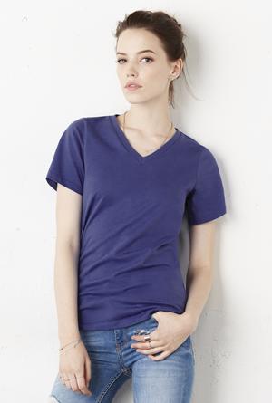 Bella Canvas Relaxed Jersey Short Sleeve V-neck Ladies Tee 