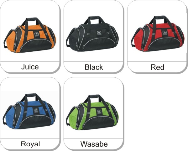 OGIO � Crunch Duffel is available in the following colours: Black, Red, True Royal, Pink, Wasabe, Petrol