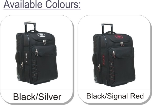 NEW! OGIO CANBERRA 26" TRAVEL BAG is available in the following colours: Black/Silver, Black/Signal Red