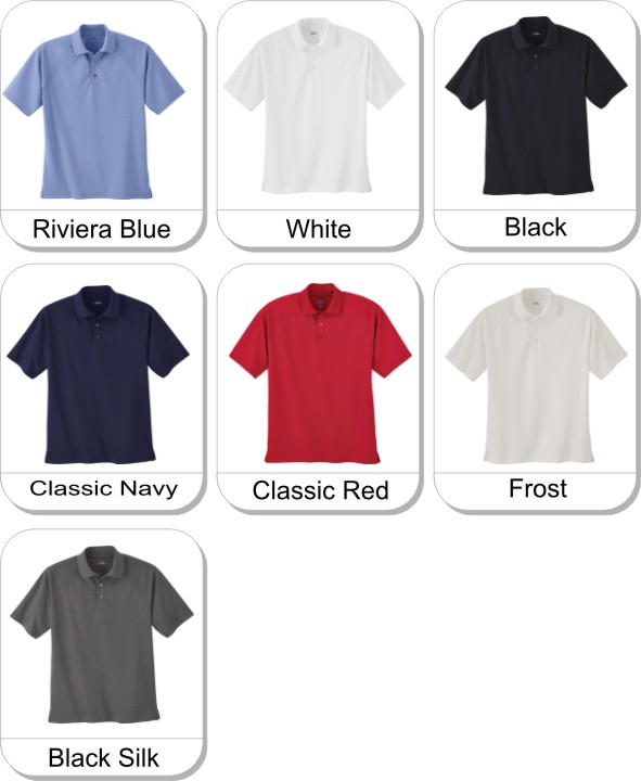 MENS EPERFORMANCE� OTTOMAN TEXTURED POLO is available in the following colours: riveria blue,  white,  black,  classic navy,  classic red,  frost,  black silk