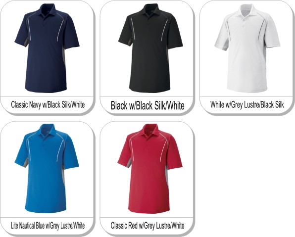 PARALLEL MENS SNAG PROTECTION POLO WITH PIPING is available in the following colours: light nautical blue w/grey lustre/white,  whte w/grey lustre/black silk,  black w/black silk/white,  classic navy w/black silk/white,  classic red w/grey lustre/white