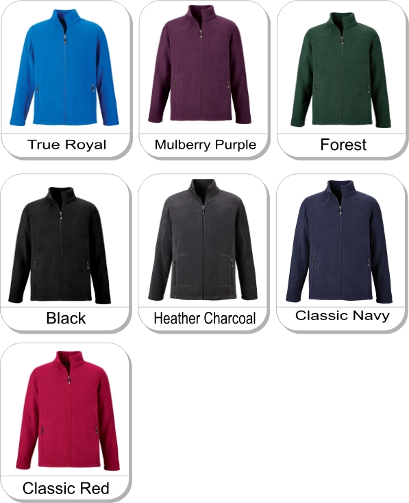 VOYAGE MENS FLEECE JACKET    is available in the following colours: true royal,  mulberry purple,  forest,  black,  heather charcoal,  classic navy,  classic red