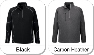 CATALYST MENS PERFORMANCE FLEECE HALF-ZIP TOP    is available in the following colours: Carbon Heather, Black