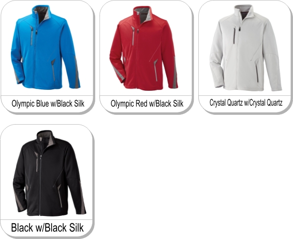 MENS BONDED FLEECE JACKET is available in the following colours: Olympic Blue w/Black Silk, Olympic Red w/Black Silk, Crystal Quartz w/Crystal Quartz, Black w/Black Silk