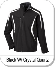 MENS COLOUR-BLOCK SOFT SHELL JACKET is available in the following colours: Black w/Crystal Quartz