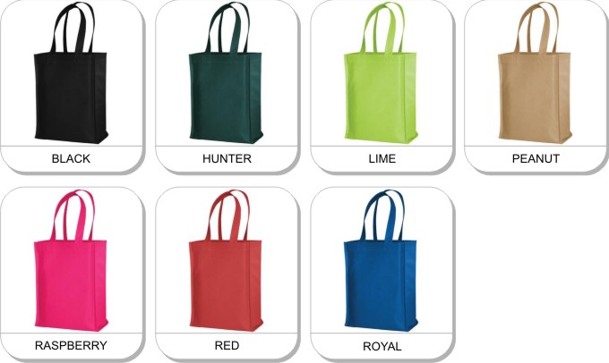 NEW! ATC� POLYPROPYLENE MINI TOTE is available in the following colours: Black, Lime, Rasberry, Peanut, Hunter, Loyal, Red