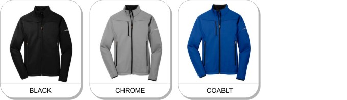 EDDIE BAUER WEATHER RESIST SOFT SHELL JACKET is available in the following colours: Black, Chrome, Cobalt