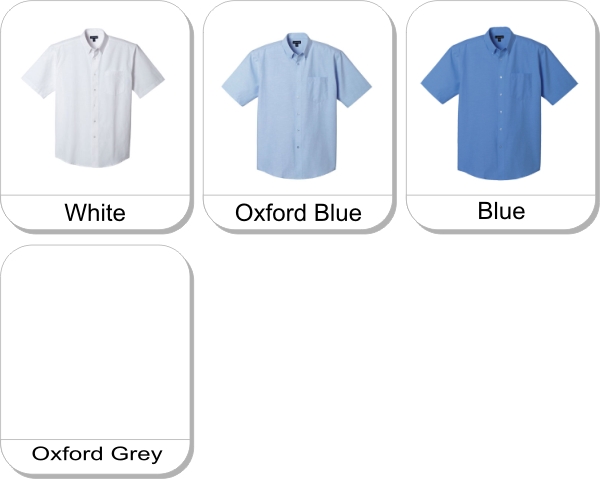 (M) LAMBERT Oxford SS shirt is available in the following colours: White,  Oxford Blue,  Blue,  Oxford Grey