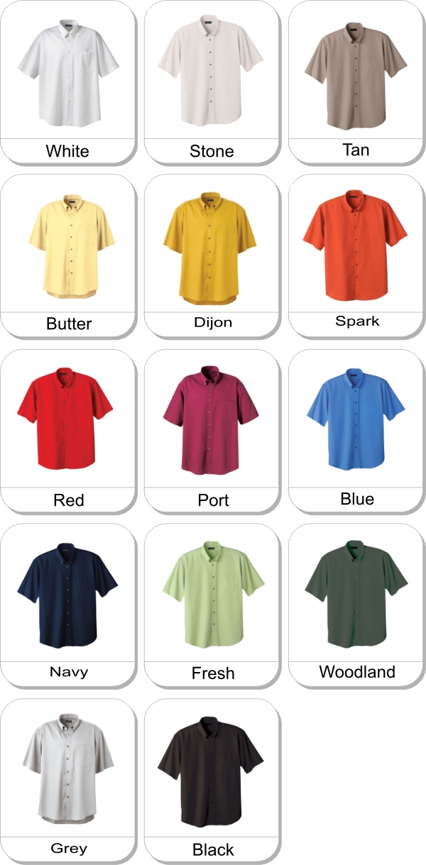 (M) MATSON Short sleeve shirt is available in the following colours: , White,  Stone,  Tan,  Butter,  Dijon,  Spark,  Red,  Port,  Blue,  Navy,  Fresh,  Woodland,  Grey,  Black