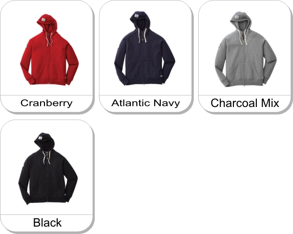 (M) RIVERSIDE Roots73 F/Z hood is available in the following colours: Cranberry,  Atlantic Navy,  Charcoal Mix,  Black