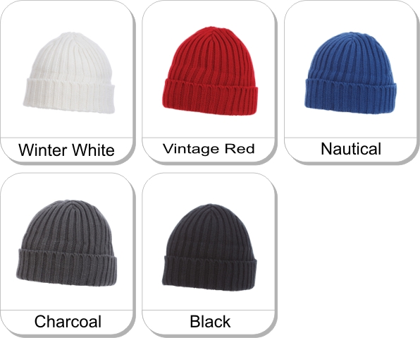 (U) SPIRE Knit toque is available in the following colours: Winter white,  Vintage red,  Nautical,  Charcoal,  Black