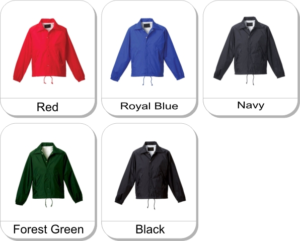 LINED NYLON JACKET - YOUTH is available in the following colours: Forest, Royal, Black, Navy, Red, Red,  Royal Blue,  Navy,  Forest Green,  Black