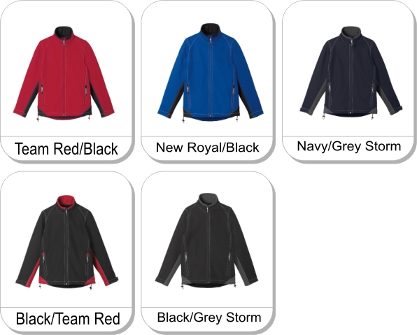 (Y) IBERICO Softshell jacket is available in the following colours: Team Red/Black,  New Royal/Black,  Navy/Grey Storm,  Black/Team Red,  Black/Grey Storm