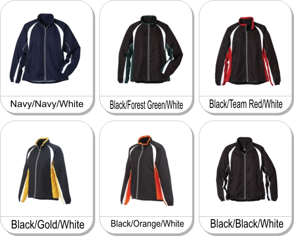 (W) KELTON Track jacket is available in the following colours: Navy/Navy/White,  Black/Forest Green/White,  Black/Team Red/White,  Black/Gold/White,  Black/Orange/White,  Black/Black/White