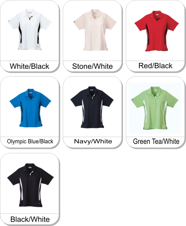 (W) MITICA Short sleeve polo is available in the following colours: White/Black,  Stone/White,  Red/Black,  Olympic Blue/Black,  Navy/White,  Green Tea/White,  Black/White