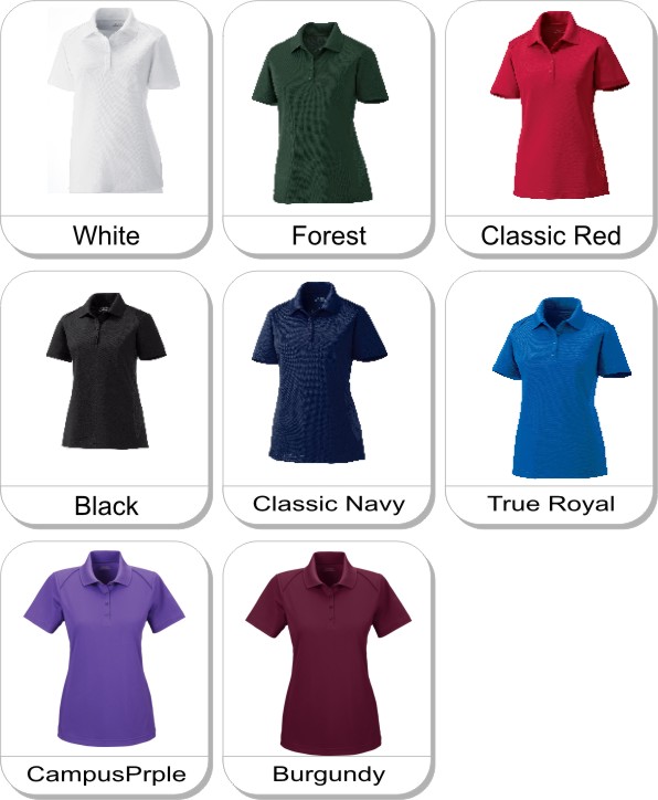 SHIELD LADIES SNAG PROTECTION SOLID POLO is available in the following colours: burgundy,  campus purple,  true royal,  forest,  white,  black,  classic navy,  classic red