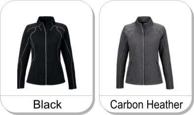 GRAVITY LADIES PERFORMANCE FLEECE JACKET    is available in the following colours: Black, Carbon Heather