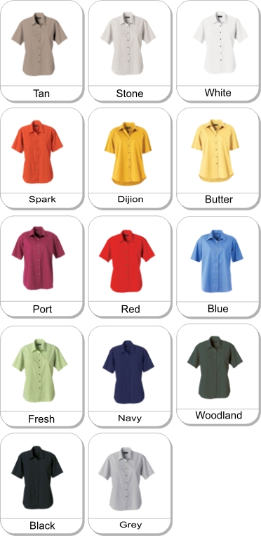 (W) MATSON Short sleeve shirt is available in the following colours: White,  Stone,  Tan,  Butter,  Dijon,  Spark,  Red,  Port,  Blue,  Navy,  Fresh,  Woodland,  Grey,  Black