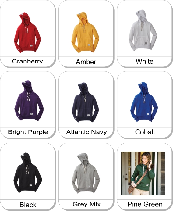 (W) CRESTON Roots73 Flc hoody is available in the following colours: White,  Amber,  Cranberry,  Cobalt,  Atlantic Navy,  Bright Purple,  Pine Green,  Grey Mix,  Black