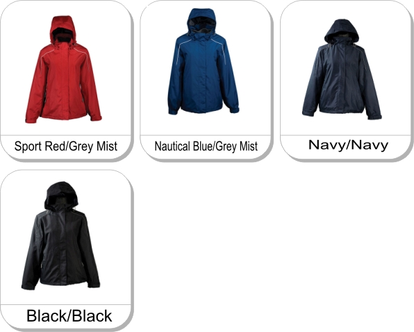  WOMENS VALENCIA 3 IN 1 JACKET is available in the following colours: Sport Red/Grey Mist,  Nautical Blue/Grey Mist,  Navy/Navy,  Black/Black