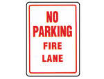 No Parking Fire Lane Sign.