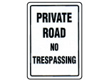 Private Road No Trespassing Sign.