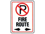 Fire Route Sign.