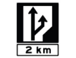 lane opening right 2 km ahead