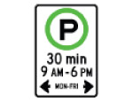 parking 30min only at these day and time