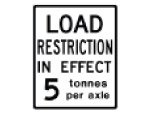 load restriction 5 tonne
