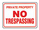 Private Property No Trespassing Sign 