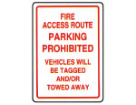 Fire Access Route Parking Prohibited Sign 