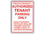 Authorized Tenant Parking Only Sign 