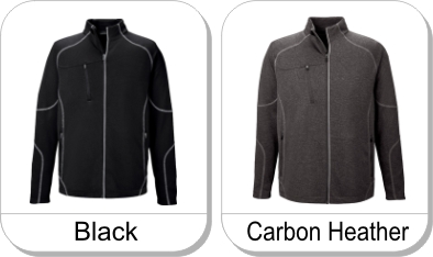 GRAVITY MENS PERFORMANCE FLEECE JACKET    is available in the following colours: Carbon Heather, Black