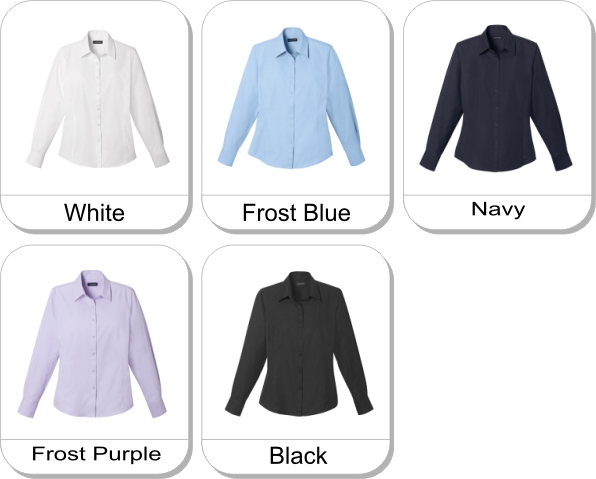 (W) SYCAMORE Long sleeve shirt is available in the following colours: White,  Frost Blue,  Navy,  Frost Purple,  Black